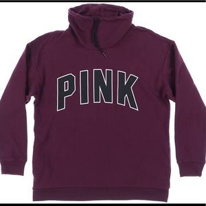VS PINK Oversized Burgundy Cowl Neck Sweatshirt Sweater Sz XS S M L